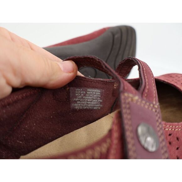 Earth Spirit Shoe Women's Size 9 Mary Jane Ballet Flats Red Leather Slip On - Picture 8 of 11